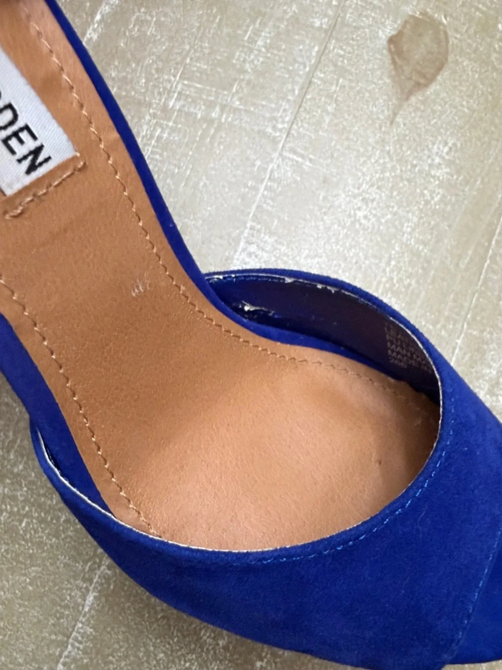 Steve Madden Stiletto Sandals Size 6 Cobalt Blue Suede Ankle-Strap